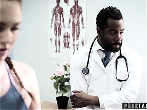 Maddy O'Reilly Exploited into big black cock rectal at Doctors examination